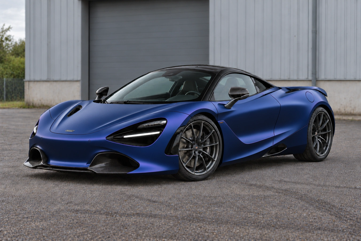 McLaren avec covering bleu satiné et reflets violets